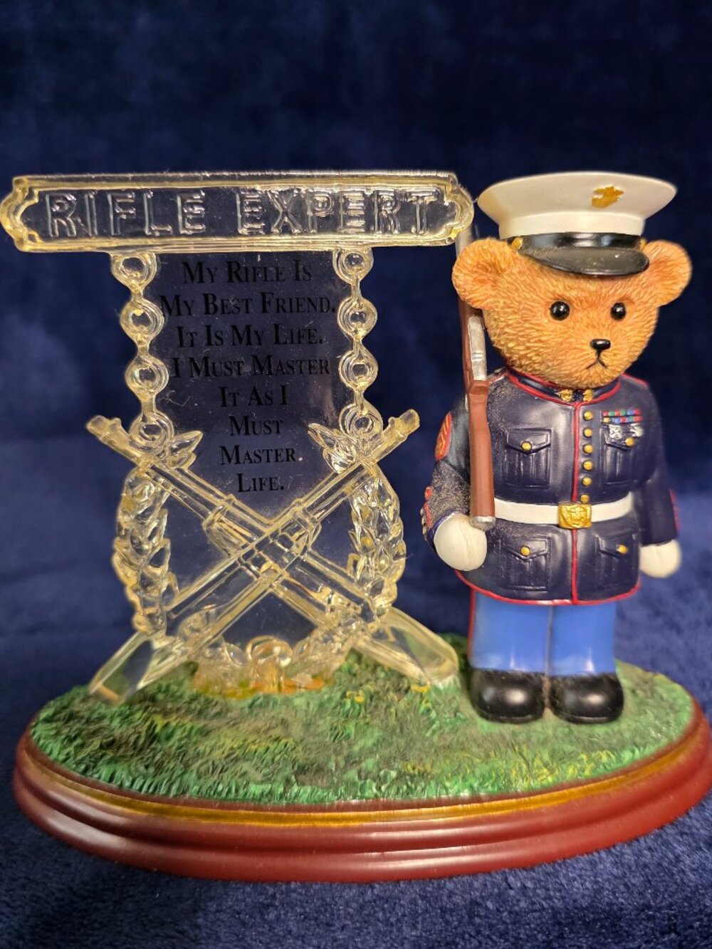 Vintage Hamilton Collection “My Rifle Is My Best Friend” USMC Teddy Bear